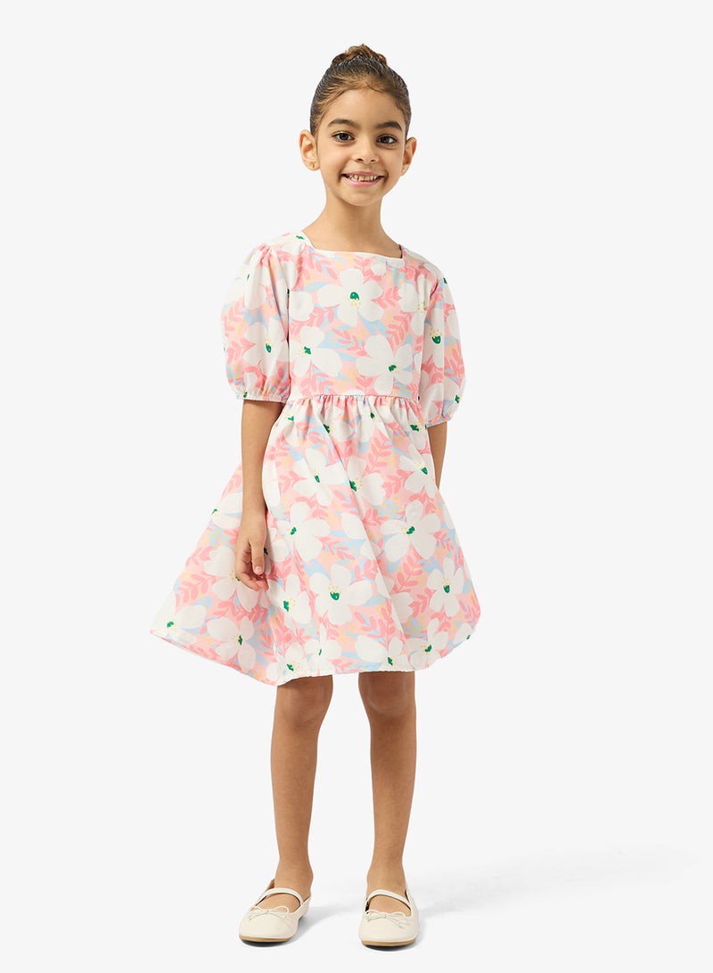 Pinata Floral Print Puff Sleeve Dress - Image 4